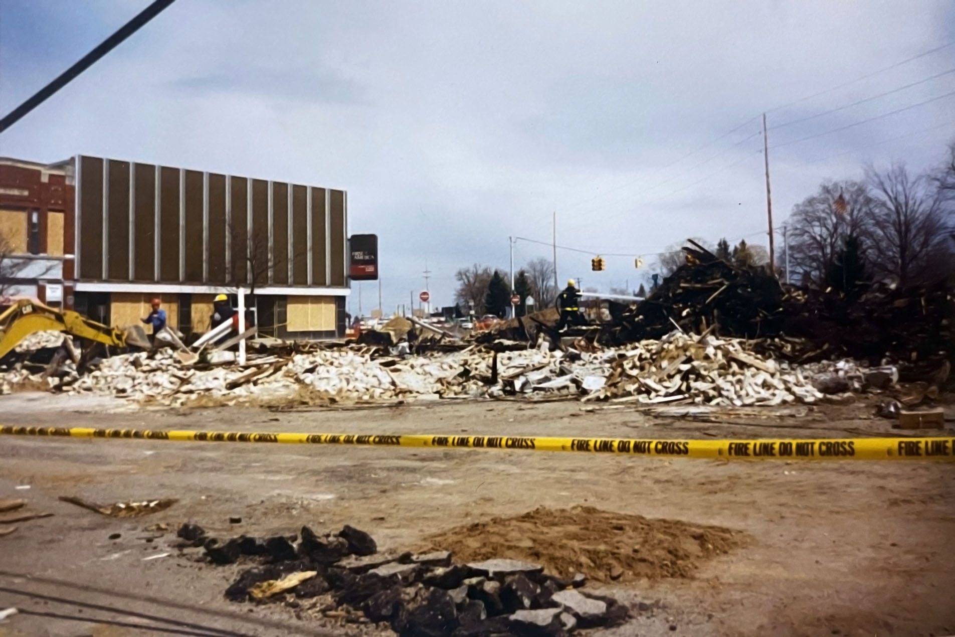 1995 April May following Mancelona explosion Downtown triangle park