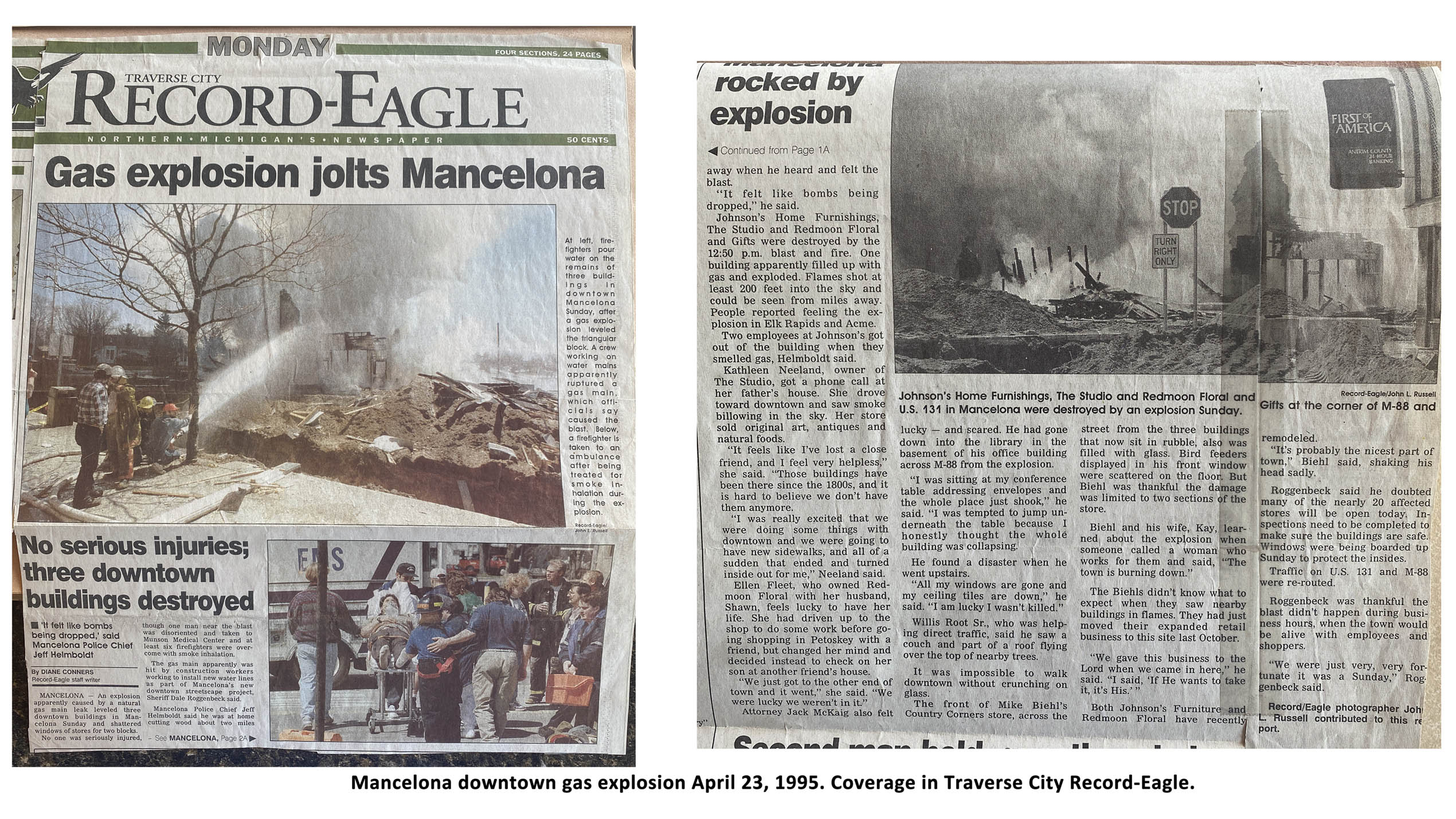 1995 April TCRE Gas Explosion Jolts Mancelona article